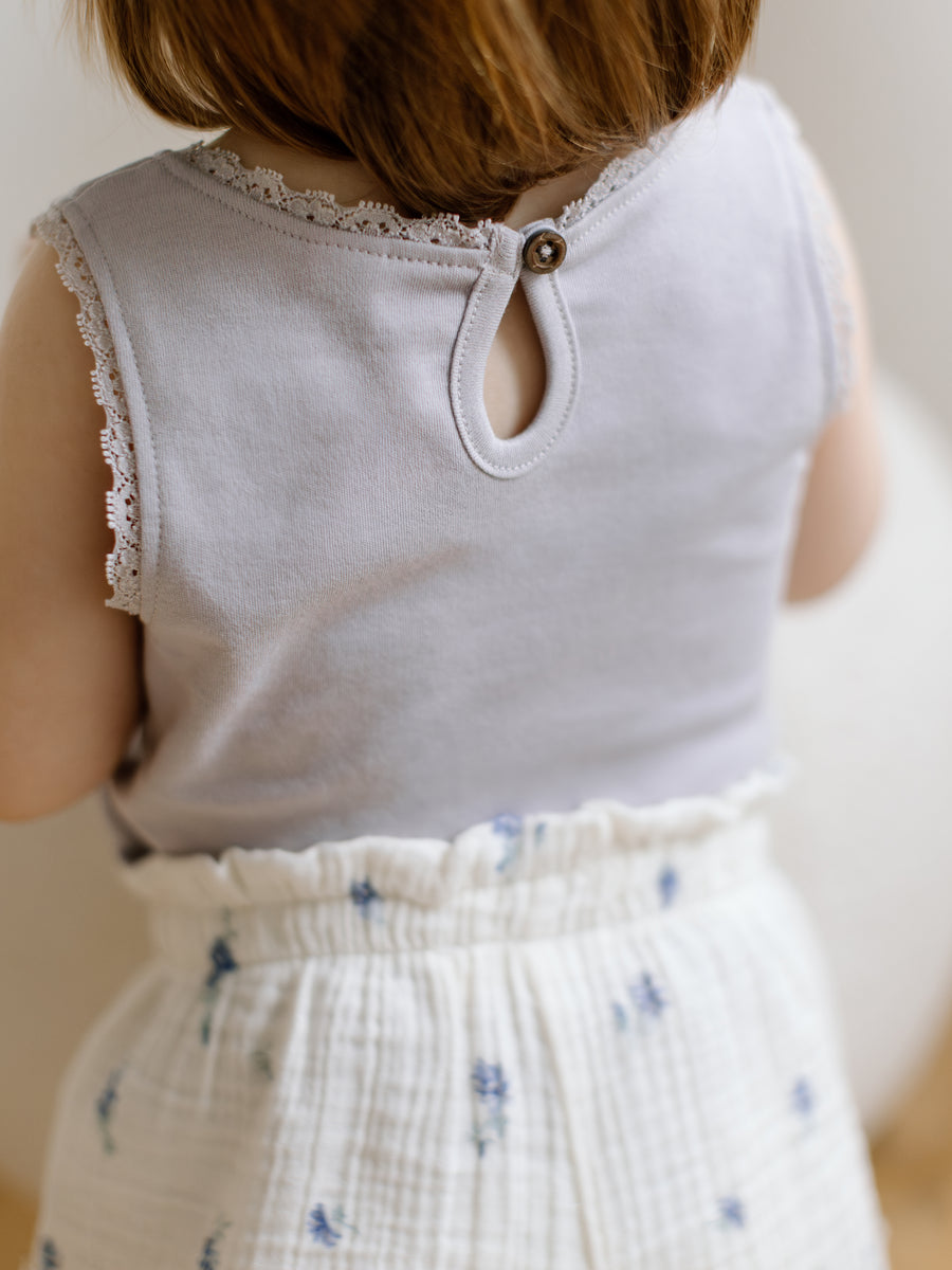 Selene Lace Tank Baby-Kids : Tops : Tanks Colored Organics Organic Cotton Baby and Kids Selene Lace Tank