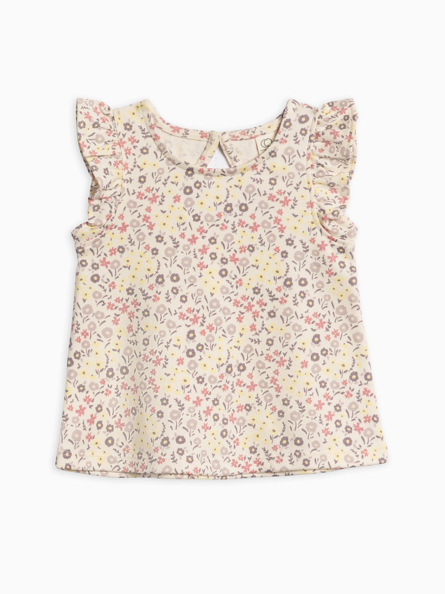 Ella Ruffle Sleeve Tank Baby : Tops : Tees : Short Sleeves Colored Organics Organic Cotton Baby and Kids Ella Ruffle Sleeve Tank