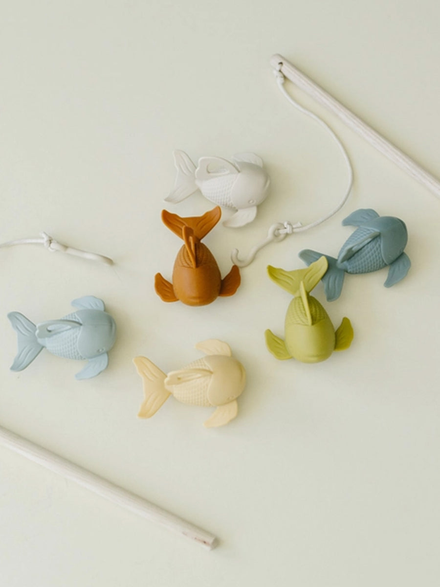 Silicone and Wood Fishing Play Set Baby : Nursery : Bath : Toys : Learning Marlowe & Co