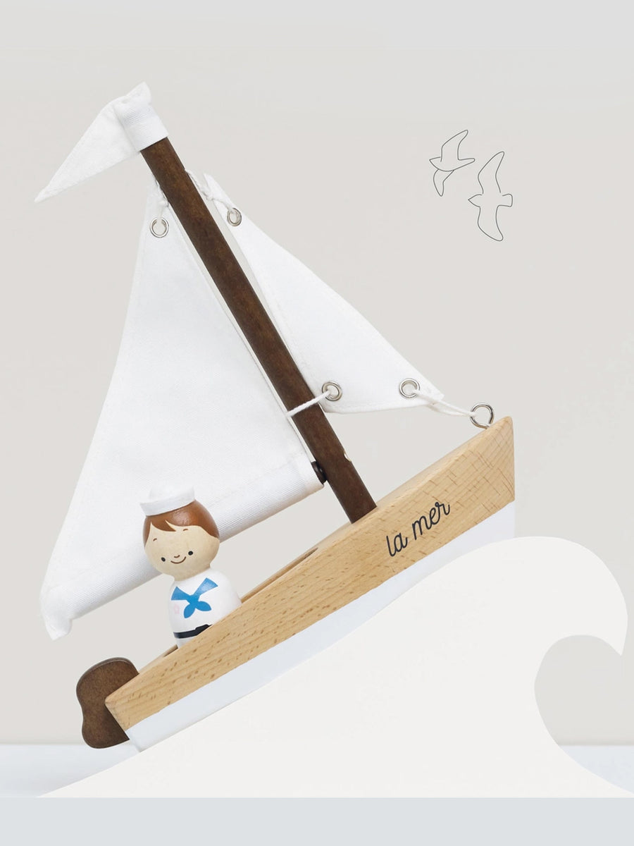 Wooden Sailing Boat & Captain Baby-Kids : Toys : Learning : Wooden Le Toy Van, Inc.
