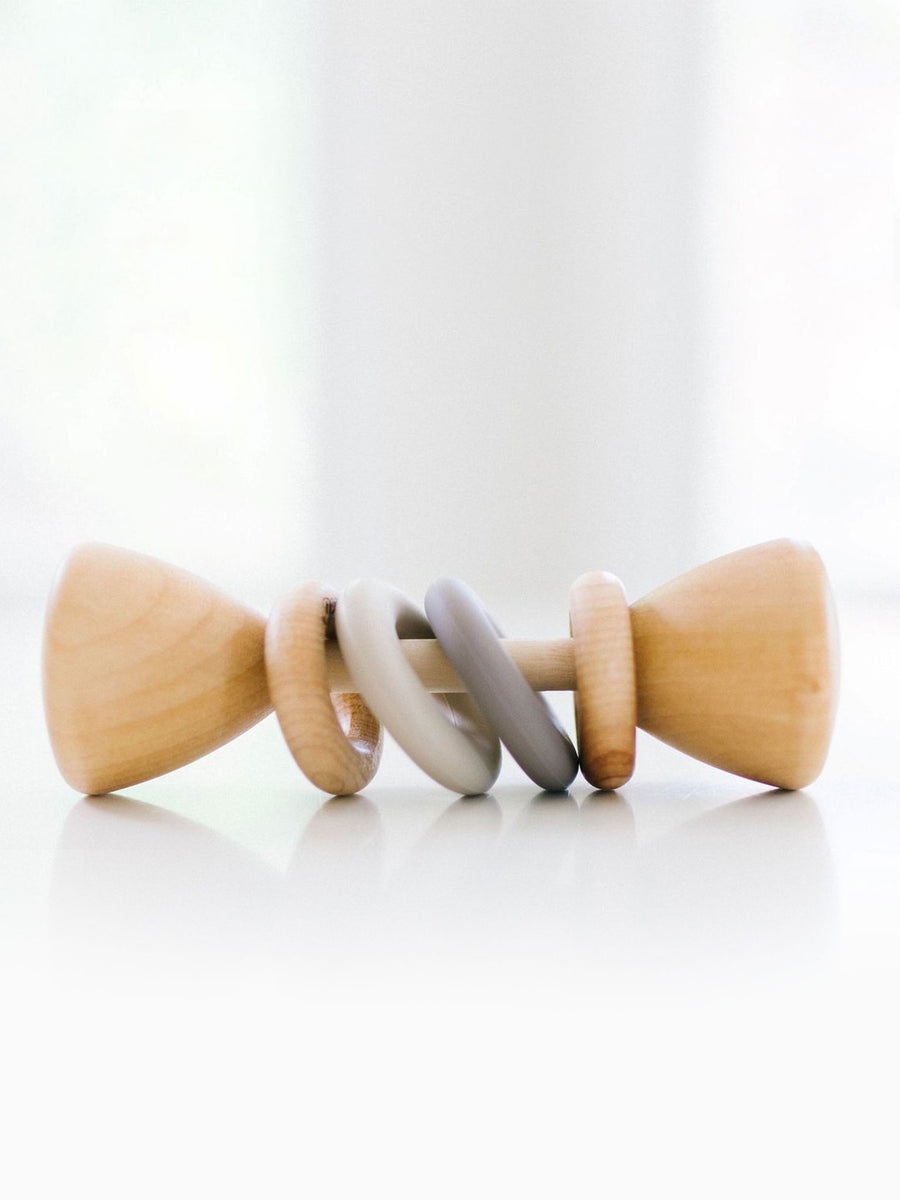 Silicone + Wood Rattle Baby : Toys : Teethers Bannor Toys