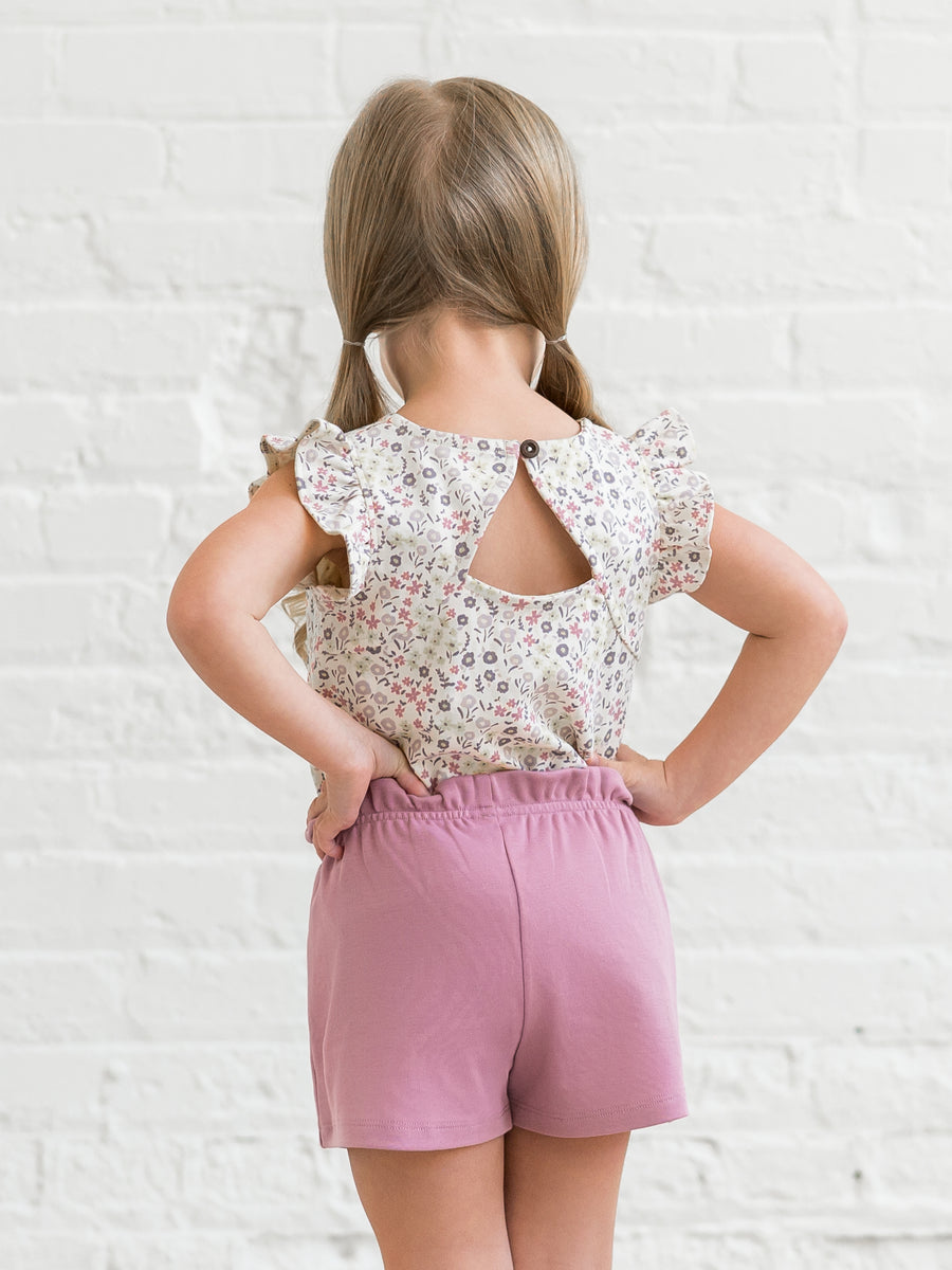 Ella Ruffle Sleeve Tank Baby : Tops : Tees : Short Sleeves Colored Organics Organic Cotton Baby and Kids Ella Ruffle Sleeve Tank