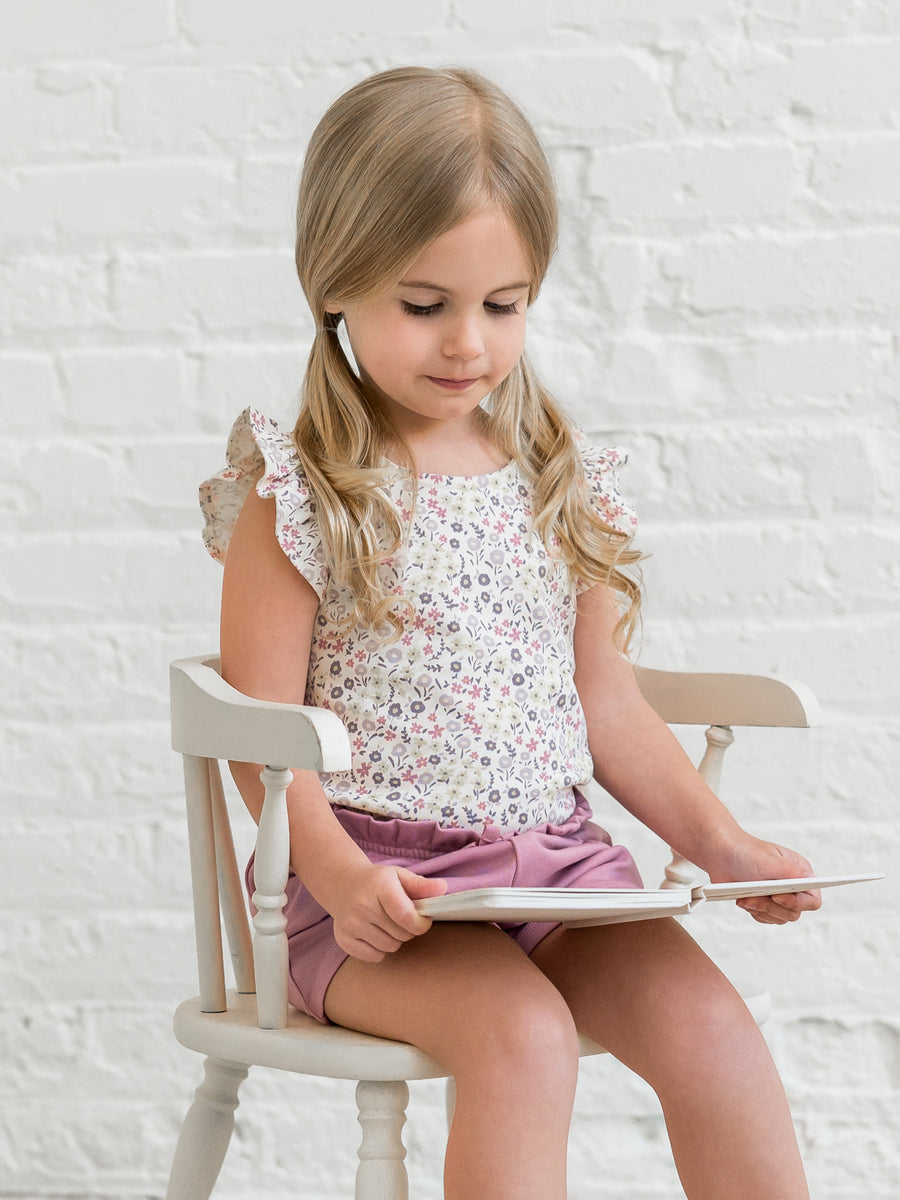 Ella Ruffle Sleeve Tank Baby : Tops : Tees : Short Sleeves Colored Organics Organic Cotton Baby and Kids Ella Ruffle Sleeve Tank