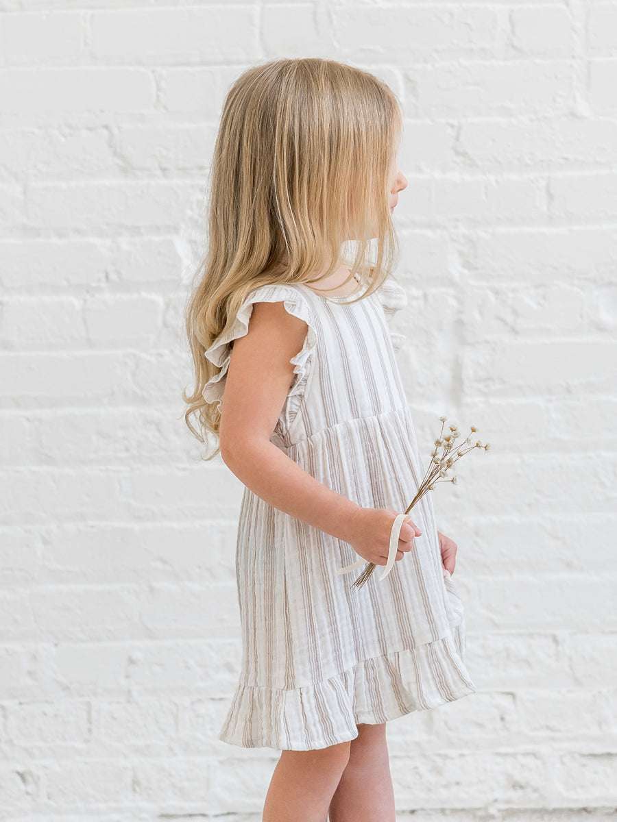 Jane Muslin Dress Baby-Kids : Tops : Dresses : Short Sleeves Kendi Organic Cotton Baby and Kids Jane Muslin Dress