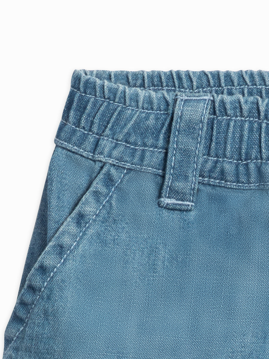 Luke Chambray Shorts Baby-Kids : Bottoms : Shorts Kendi Organic Cotton Baby and Kids Luke Chambray Shorts