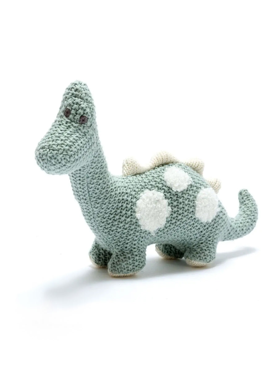 Organic Cotton Small Diplodocus Dinosaur Plush Toy Baby : Toys : Plush + Crinkle Best Years Ltd 
