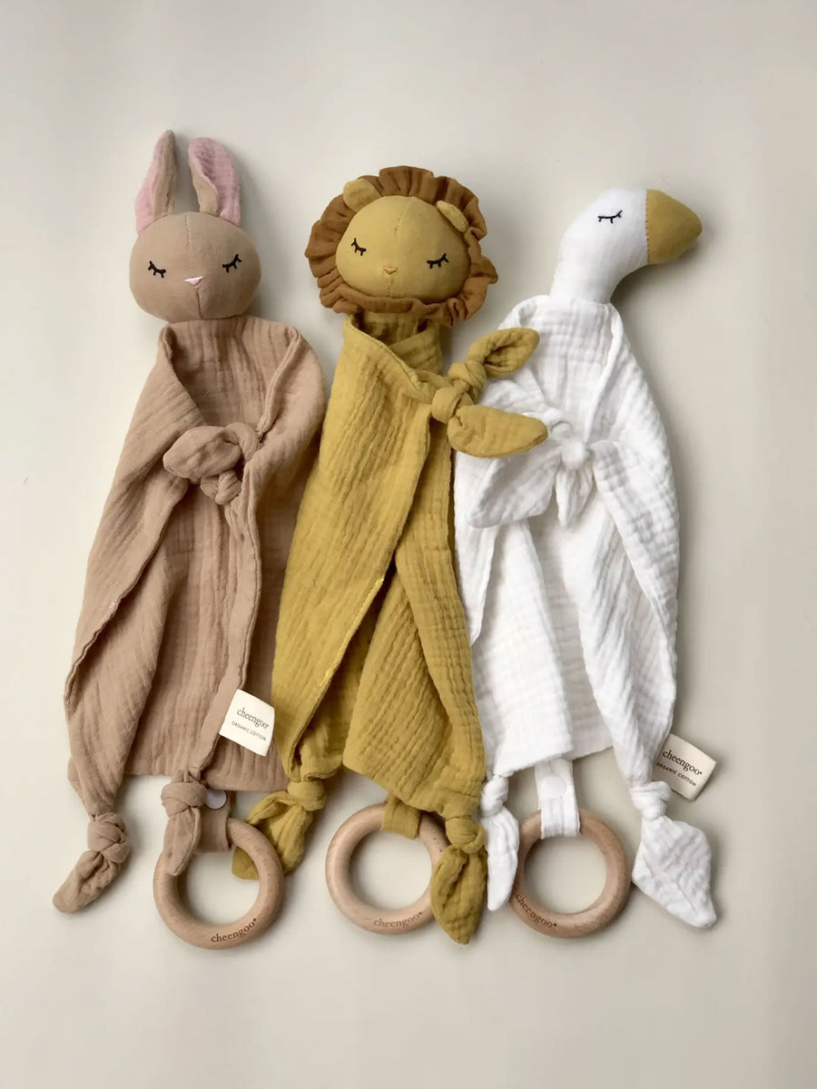 Organic Snuggle Lovie Blanket - Bunny Baby : Toys : Plush + Crinkle : Teethers Cheengoo 